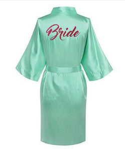 Women Satin Silk robes Gown Wedding Bride robe