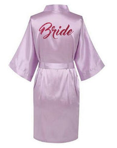 Women Satin Silk robes Gown Wedding Bride robe