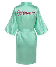 Charger l&#39;image dans la galerie, Women Satin Silk robes Gown Wedding Bride robe