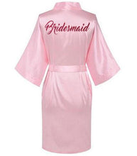 Charger l&#39;image dans la galerie, Women Satin Silk robes Gown Wedding Bride robe
