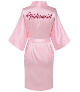 Women Satin Silk robes Gown Wedding Bride robe