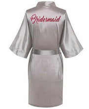 Charger l&#39;image dans la galerie, Women Satin Silk robes Gown Wedding Bride robe