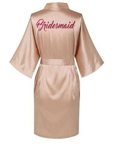 Women Satin Silk robes Gown Wedding Bride robe
