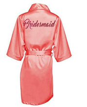 Charger l&#39;image dans la galerie, Women Satin Silk robes Gown Wedding Bride robe