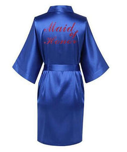Women Satin Silk robes Gown Wedding Bride robe