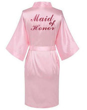 Charger l&#39;image dans la galerie, Women Satin Silk robes Gown Wedding Bride robe