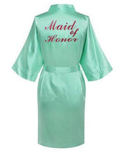 Charger l&#39;image dans la galerie, Women Satin Silk robes Gown Wedding Bride robe