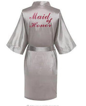 Charger l&#39;image dans la galerie, Women Satin Silk robes Gown Wedding Bride robe
