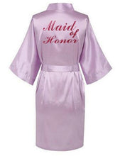 Charger l&#39;image dans la galerie, Women Satin Silk robes Gown Wedding Bride robe
