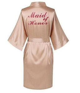 Women Satin Silk robes Gown Wedding Bride robe