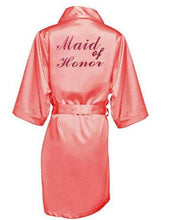 Charger l&#39;image dans la galerie, Women Satin Silk robes Gown Wedding Bride robe