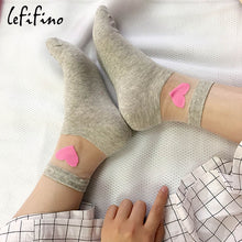 Charger l&#39;image dans la galerie, Summer Cute Love Transparent Women Socks Comfortable Sexy Heart