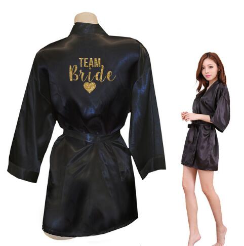 Kimono Robe Faux Silk Women Wedding Preparewear Bride