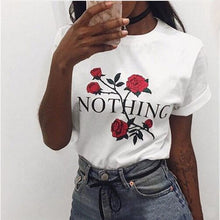 Charger l&#39;image dans la galerie, Brand T Shirt For Women Summer Rose Printed Tee Top