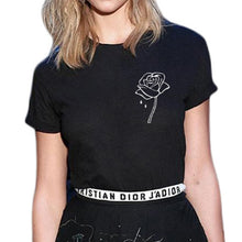Charger l&#39;image dans la galerie, Brand T Shirt For Women Summer Rose Printed Tee Top