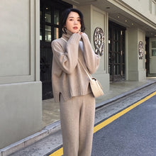 Charger l&#39;image dans la galerie, CBAFU autumn spring knitted tracksuit turtleneck sweatshirts