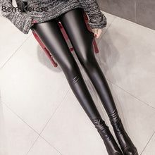 Charger l&#39;image dans la galerie, PU Faux Leather Leggings 2019 Women Fleece Pencil