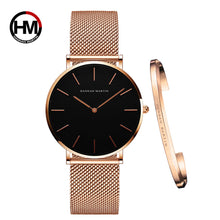 Charger l&#39;image dans la galerie, Women Watch 1 set Bracelet Japan Quartz Movement Simple Waterproof
