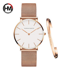 Charger l&#39;image dans la galerie, Women Watch 1 set Bracelet Japan Quartz Movement Simple Waterproof