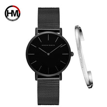 Charger l&#39;image dans la galerie, Women Watch 1 set Bracelet Japan Quartz Movement Simple Waterproof