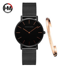 Charger l&#39;image dans la galerie, Women Watch 1 set Bracelet Japan Quartz Movement Simple Waterproof
